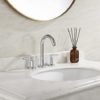 Chrome Widespread 8 Inch Bathroom Sink Faucet with Pop Up Drain and 2 Water Supply Lines, Luxury Brass Two Knurled Handle Bathroom Vanity Faucet for Sink 3 Hole with Brass 360 Degree Swivel Spout - Image 2