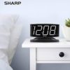 SHARP Home LED Digital Alarm Clock – Swivel Base - Outlet Powered, Simple Operation, Alarm, Snooze, Brightness Dimmer, Big White Digit Display, (Black-White LED) - Image 5