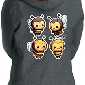 Cartoon Bee Toddler Full-Zip Hoodie - Kawaii Toddler Hoodie - Cartoon Kids' Hoodie