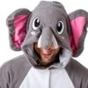 Spooktacular Creations Unisex Adult Pajama Plush Onesie One Piece Elephant Animal Costume - Image 5