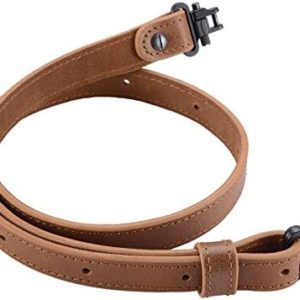 Raiseek Rifle Gun Sling Buffalo Hide Leather with Mil-Spec Swivels,Durable Gun Strap, Metal Hardware 1" Wide