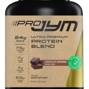 JYM Supplement Science Naturally Flavored Pro JYM 4lbs Chocolate Brownie Protein Powder | Whey, Milk, Egg White Isolates, & Casein | Synthetic Sweetener Free, Muscle Growth, Recovery, for Men, Women