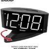 SHARP Home LED Digital Alarm Clock – Swivel Base - Outlet Powered, Simple Operation, Alarm, Snooze, Brightness Dimmer, Big White Digit Display, (Black-White LED) - Image 2