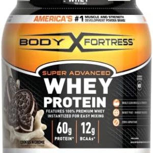 Body Fortress Whey Protein Powder, Cookies N' Creme, Aspartame Free, 60 G Protein Per Serving, 2 Lbs