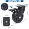 5 Inch Caster Wheels with Brake 2200lbs,Heavy Duty Casters Set of 4,Swivel Plate Casters with Double Ball Bearings,Premium Polyurethane Furniture Caster Wheels for Cart,Cabinets,Workbench - Image 2