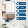 TOUCHBeauty 3X Shower Mirrors for Shaving with Razor Holder, Heldhand & 360 Degree Swivel, Larger Size 11" Blue Bathroom Accessories for Men - Image 2