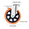 6" Swivel Plate Casters Wheels with Screw Safety Dual Locking and Polyurethane Foam No Noise Wheels,Heavy Duty-550 Lbs Per Caster - Image 5