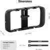 NEEWER Smartphone Video Rig, Phone Video Stabilizer Grip Vlogging Cage with Cold Shoe Tripod Mount, Phone Rig for Videomaker Film Maker Video grapher Compatible with iPhone Samsung and More, A104 - Image 8