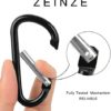 ZEINZE Carabiner Clip 3" Aluminum D-Ring Spring Loaded Gate Small Keychain Carabiners Clip Set for Outdoor Camping Mini Lock Hooks Spring Snap Link Key Chain Durable Improved Design 8 Pack - Image 3