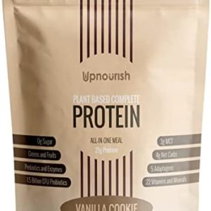 Vegan Protein Powder Vanilla Cookie - Vegan Meal Replacement Shake, Lactose & Dairy Free Plant Based Protein Shake with Fava, Mung, Rice & Pea Protein, Low Carb, Keto, Sugar & Gluten Free, 15 Servings