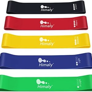 Resistance Bands Loop Exercise Bands Set with 5 Different Resistance Levels Elastic Bands for Training,Yoga, Set of 5 Pcs