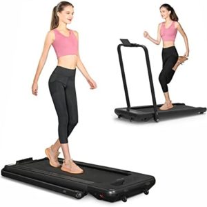 BiFanuo 2 in 1 Folding Treadmill, Under Desk Smart Walking Running Machine, Installation-Free，Compact FoldableTreadmill for Home/Office Gym Cardio Fitness