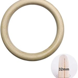 Gym Rings, 1 Piece Wooden Gymnastic Rings, Fitness Heavy Duty Training Ring for Gym Equipment for Workout, Strength Training, Pull Ups and Dips - 28 Mm /32 Mm