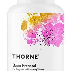 Thorne Basic Prenatal - Well-Researched Folate Multi for Pregnant and Nursing Women Includes 18 Vitamins and Minerals, Plus Choline - 90 Capsules - 30 Servings