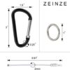 ZEINZE Carabiner Clip 3" Aluminum D-Ring Spring Loaded Gate Small Keychain Carabiners Clip Set for Outdoor Camping Mini Lock Hooks Spring Snap Link Key Chain Durable Improved Design 8 Pack - Image 2