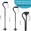 Adjustable Cane for Men & Women - Lightweight & Sturdy Offset Walking Stick - w/Additional Big Tip - Mobility Aid for Elderly, Seniors & Handicap - Image 4