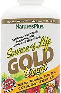 Source of Life Gold Multivitamin Liquid - 30 oz - Supports Energy Production, Healthy Immune System & Well-Being - Includes Vitamins D3, B12, K2 & Over 120 Whole Food Nutrients - 30 Servings
