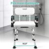 360° Swivel Shower Chair for Inside Shower, Medical Bath Seat with Arms and Back for Seniors, Adjustable Height Rotating Stool for Bathtubs, Supports Up to 330LBS - Image 6