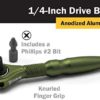 Titan - 1/4 In. Aluminum Swivel Head Micro Bit Driver (11325) - Image 2