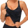 THE GYM PEOPLE Womens Camo Longline Sports Bra Wirefree Padded Medium Support Yoga Bras Gym Running Workout Tank Tops - Image 5