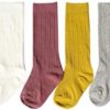 Bestjybt 6 Pairs Toddler Girls Boys Knee High Socks Little Girls Cable Knit Cotton Stockings - Image 6
