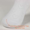 COTTON DAY Girls Dressy White Knee High Socks Hearts Butterfly Design Lovely Picot Ruffle Top 3 Pack - Image 5