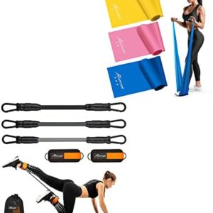 Resistance Bands Set, Ankle Resistance Bands with Cuffs, Exercise Bands for Physical Therapy, Strength Training, Yoga, Pilates, Stretching, Kickbacks Hip Gluteus Training Exercises
