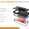 AIRCS Compatible with iPhone 14 Pro Case with Screen Protector, Heavy Duty Military Grade Shockproof Full Body Protective Kickstand Cover with Swivel Belt Clip for iPhone 14 Pro 6.1 inch - Image 2