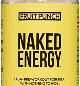 Fruit Punch Naked Energy – Clean Pre Workout Supplement for Men and Women, Vegan Friendly, No Added Sweeteners, Colors or Flavors – 30 Servings