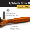 Titan - 1/4 In. Aluminum Swivel Head Micro Bit Driver (11323) - Image 2
