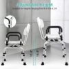 360° Swivel Shower Chair for Inside Shower, Medical Bath Seat with Arms and Back for Seniors, Adjustable Height Rotating Stool for Bathtubs, Supports Up to 330LBS - Image 3