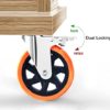 6" Swivel Plate Casters Wheels with Screw Safety Dual Locking and Polyurethane Foam No Noise Wheels,Heavy Duty-550 Lbs Per Caster - Image 4