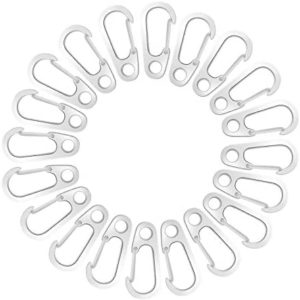 SeadeSky Mini Hanging Buckle, Pack of 20Pcs Metal Spring Backpack Clasps Carabiners Hook EDC Keychain Fishing Camping Bottle Hooks Paracord Tactical Survival Gear