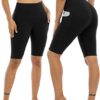 THE STRENGTH Biker Shorts for Women with Pockets, Tummy Control, High Waisted and Yoga Shorts for Women (as1, Alpha, l, Regular, Short, Standard) Black - Image 2