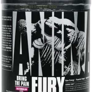 Animal Fury Pre Workout Powder Supplement – Energize Your Workout With More Focus, Energy, Endurance and Pumps, Watermelon, 20 Servings, 11.28 Ounce