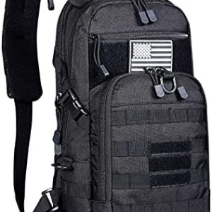 G4Free EDC Bag Tactical Sling Bag Backpack Molle Chest Shoulder Assault Pack Rectangular Outdoor Daypack