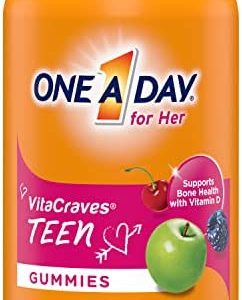 ONE A DAY Teen for Her Multivitamin Gummies Supplement with Vitamins A, C, E, B3, B6, B12, Calcium, and Vitamin D, 150 Count