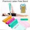 Coolrunner 7FT. Long Latex Free Elastic Flat Exercise Band Set of 3 with Carry Bag, Wide Fitness Resistance Bands for Pilates, Gym, Physical Therapy, Yoga, Carry Bag, Green & Yellow & Rose Red - Image 3