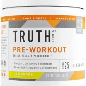 Truth Nutrition Natural Pre Workout Powder - Clean Pre Workout for Men Keto - Pre Workout Women Plant Based Vegan Preworkout Powder - Natural Preworkout for Women and Men (Lemonade)