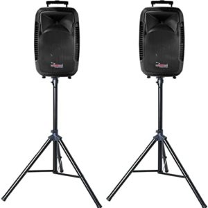 5 CORE Premium 15" Inch Passive DJ PA Speaker Pair System Each 250W RMS(1600W PMPO) ABS Lightweight Cabinet XLR,1/4, Speakon, 8 Ohm, Stand Mountable with Tripod Speaker Stand & Bag PC SS 2PCS