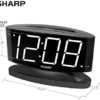 SHARP Home LED Digital Alarm Clock – Swivel Base - Outlet Powered, Simple Operation, Alarm, Snooze, Brightness Dimmer, Big White Digit Display, (Black-White LED) - Image 4