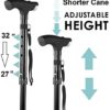 Assistive Technology Services Best Short Walking Cane - Adjusts from 26-32 Inches Tall - Self Standing Cane with Light and 4 Feet - Image 2