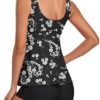 Plus Size Swimsuit for Women Floral Two Piece Bathing Suits Swimsuits Tummy Control Tank Top with Boyshorts Swimwears - Image 4