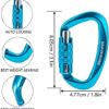 Heavy Duty Carabiner Clips 12KN Aluminum D Ring Double Locking Caribeaner Hooks - Image 2