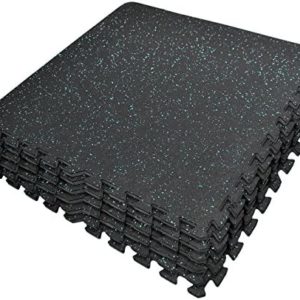 Sivan Health and Fitness Exercise Mat Tiles, High Density EVA Foam with Rubber Top for Home Gym Heavy Workout Equipment Flooring, Interlocking Puzzle Floor - 24 Sq Ft…