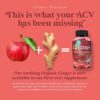 Chimes Apple Cider Vinegar Gummies + Ginger — Organic ACV Gummies (USA Made, 1,000mg & 60mg Ginger per 2-Gummies) ACV w/Mother Ginger Gummies, Weight Loss, Detox, & Cleanse - 60 Count - Image 3