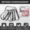 Crest 3.14" Aircraft Aluminum Snap Hook Carabiner Clip – 12 Pack (6 Pack Option Available) D Shaped Flat Buckle Carabiner - Image 5