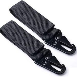 CamGo Tactical Belt Hanging Carabiners Hook Nylon Webbing Buckle Strap Clip for MOLLE Backpack, Pack of 2
