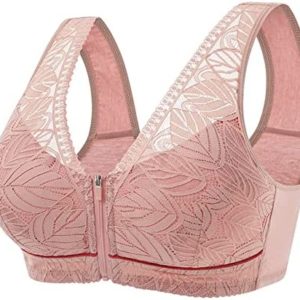 Sports Bras for Women Sheer Mesh Padded Zip Front Full-Coverage No Underwire Snug Fit Bras Sports Yoga Bra