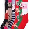 I&S 6 Pairs Cozy Soft Fuzzy Knee High Socks Warm Fleece Assorted Colors Patterns - Image 3
